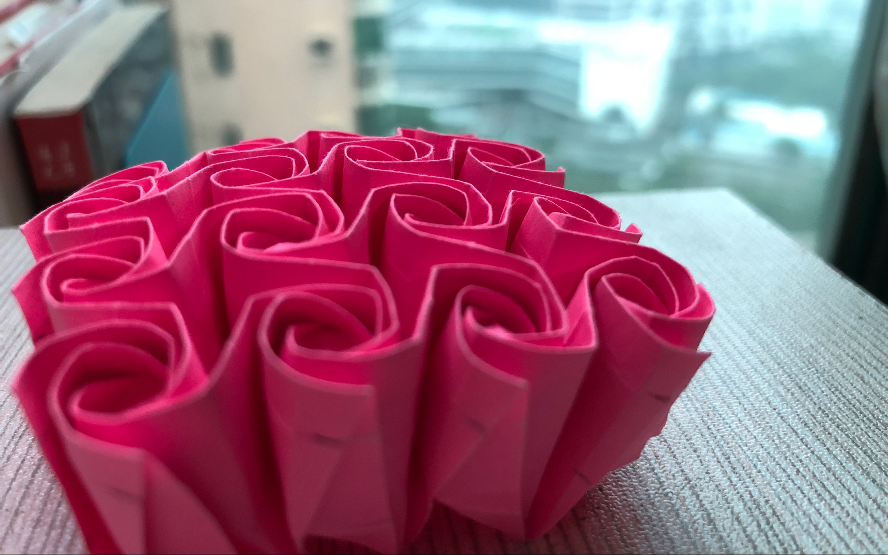 【折纸分享】4x4同向连体玫瑰,一纸成型