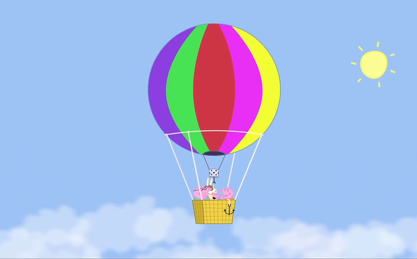 Песни про воздушном шаре. Свинка Пеппа воздушный шар. Картина Свинка на воздушном шаре.