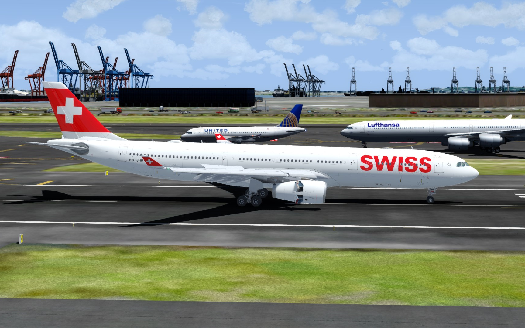 p3d 瑞士航空a330-300降落纽瓦克机场_哔哩哔哩_bilibili