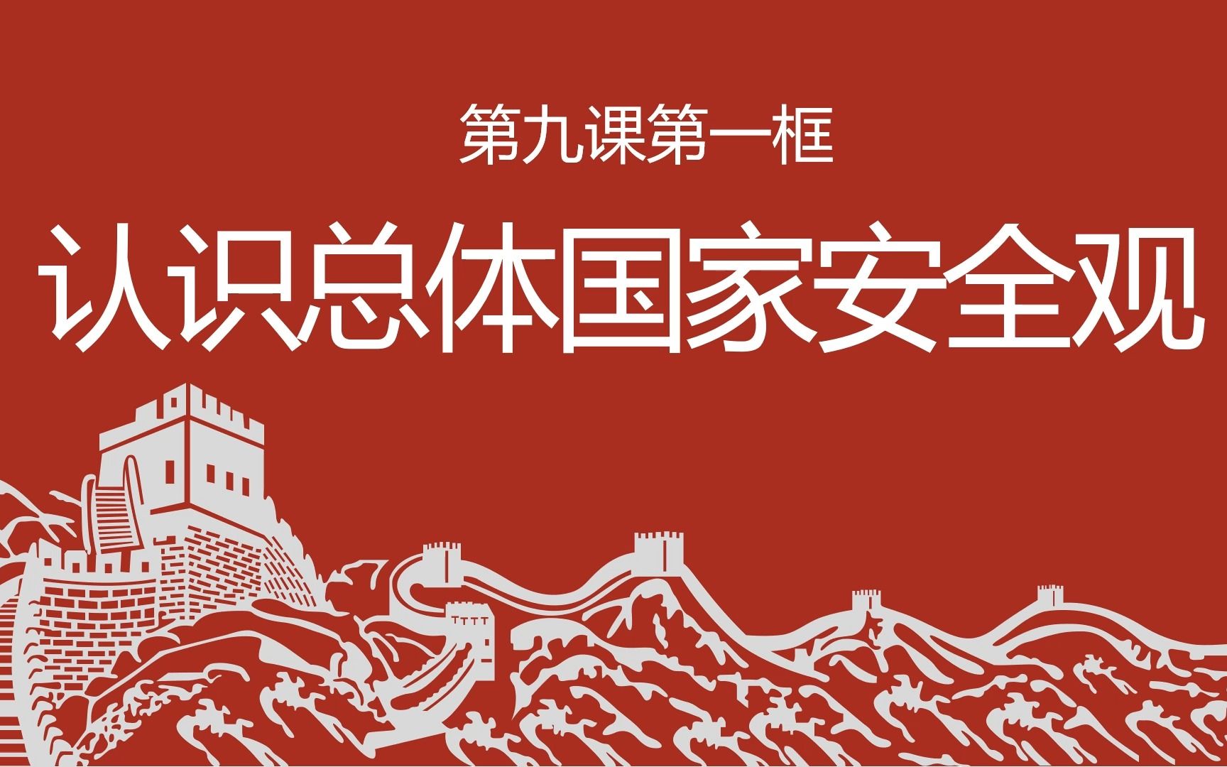 [图]9.1认识总体国家安全观部编人教版道德与法治八上第四单元维护国家利益第九课树立国家总体安全观第一框题