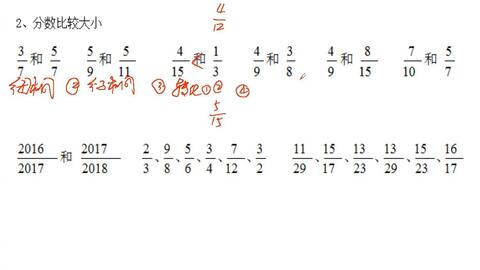 五年级下 分数的大小比较 哔哩哔哩