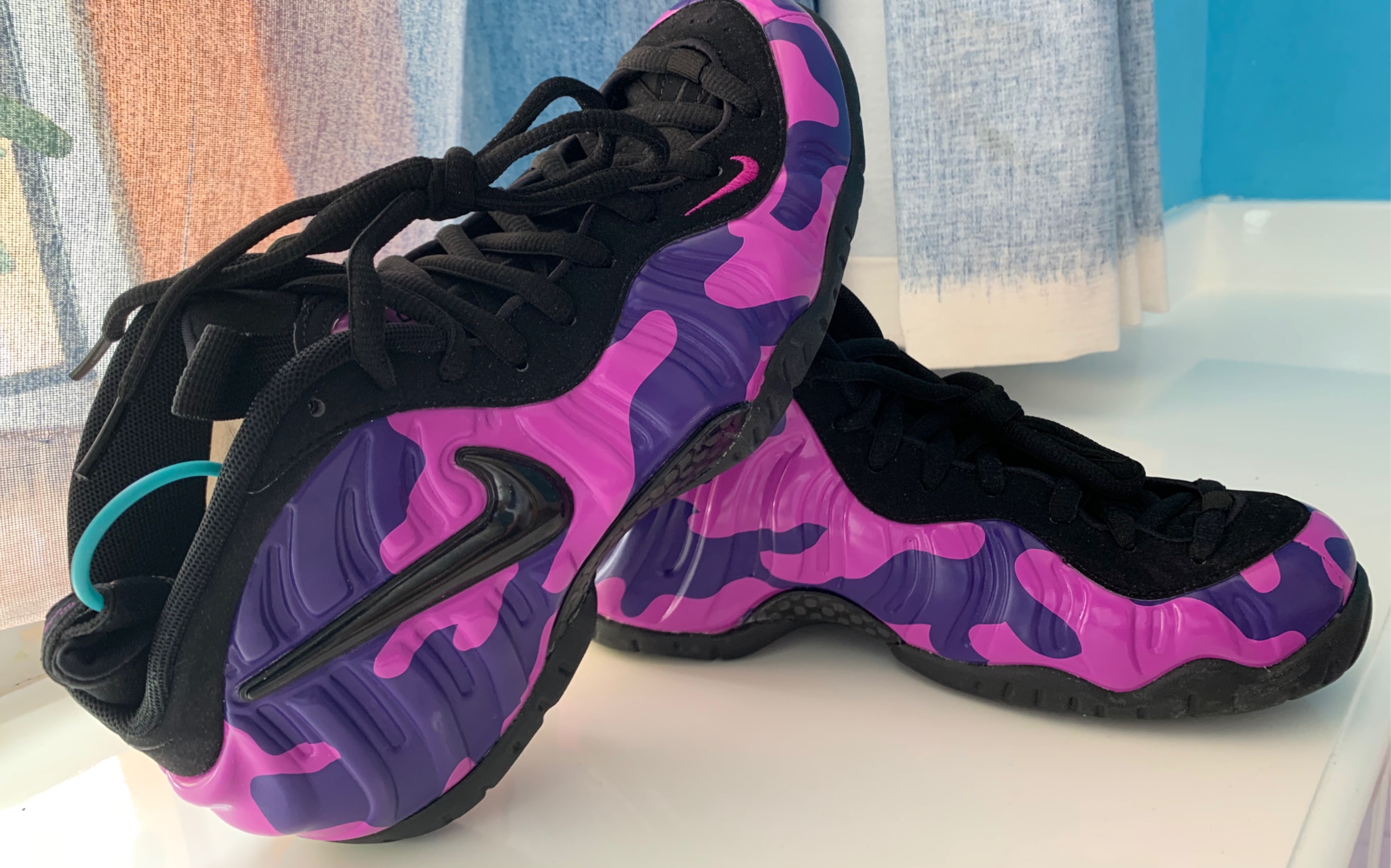nike air foamposite pro 喷泡 迷彩紫 开箱视频