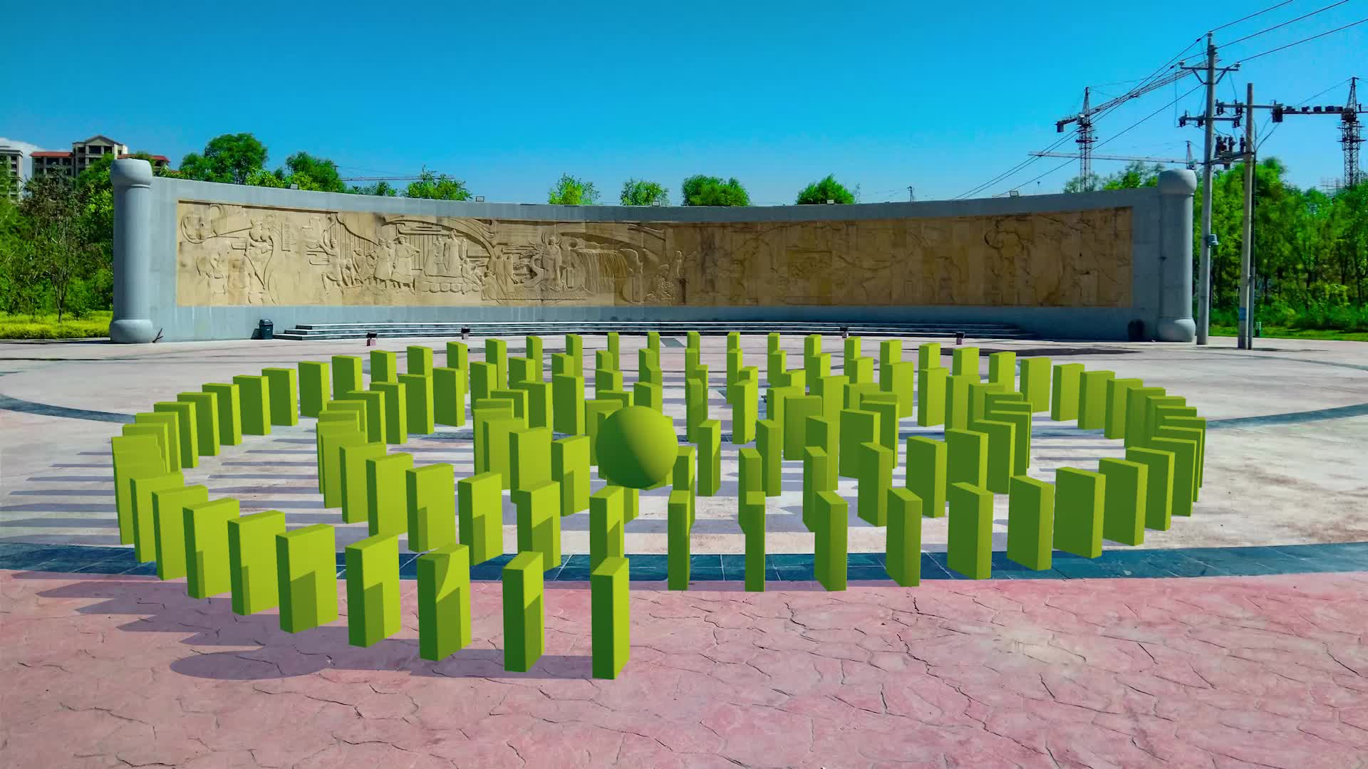 c4d多米诺骨牌实景合成