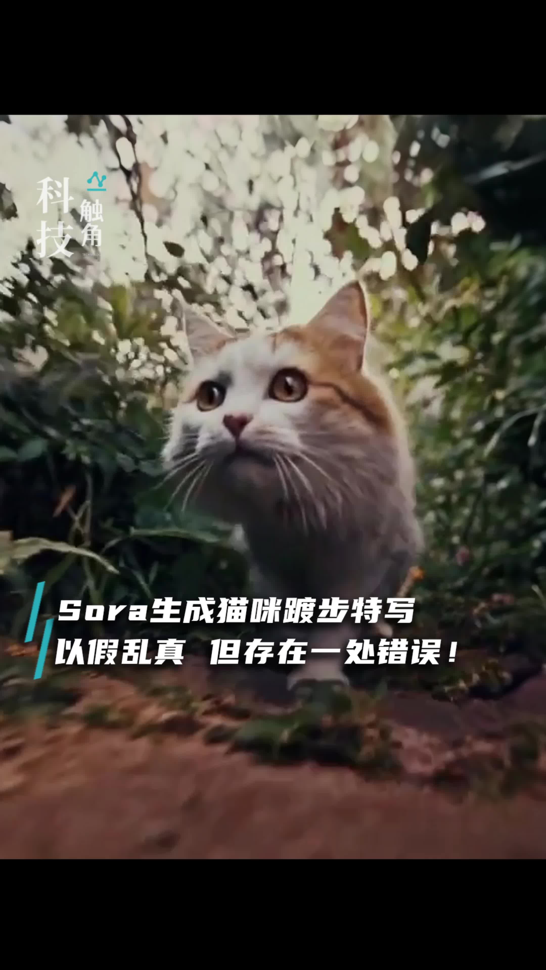 Sora生成猫咪视频,但存在一处错误!哔哩哔哩bilibili