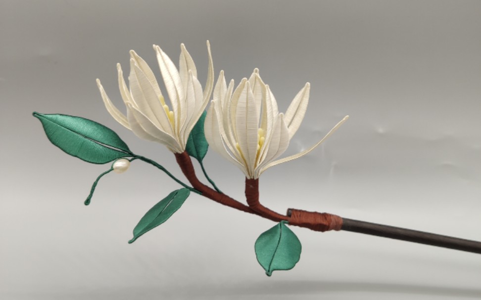 非遗手工缠花玉兰花视频教程_哔哩哔哩_bilibili