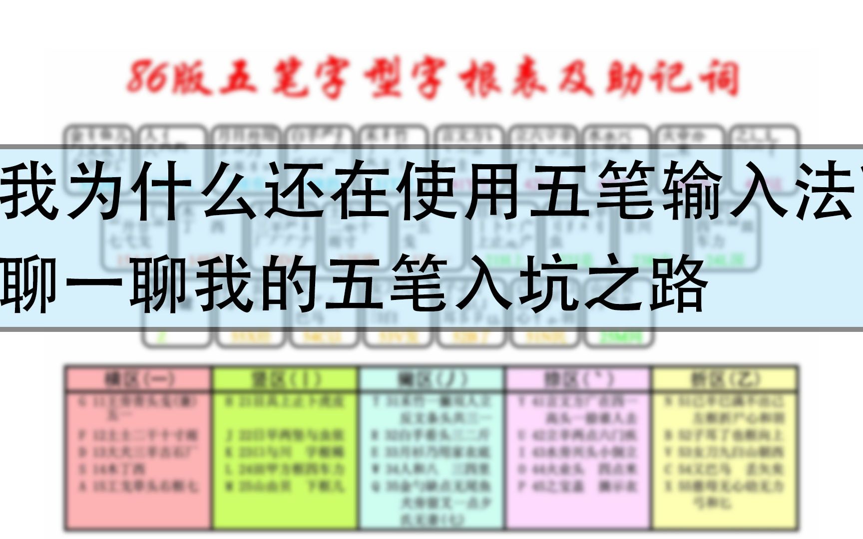 我为什么还在使用五笔输入法?聊一聊我的五笔入坑之路哔哩哔哩bilibili