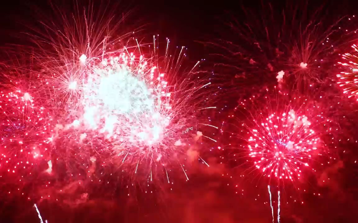 m105 4k画质唯美万家灯火烟花盛开璀璨礼花新年元旦祝福圣诞节春节大