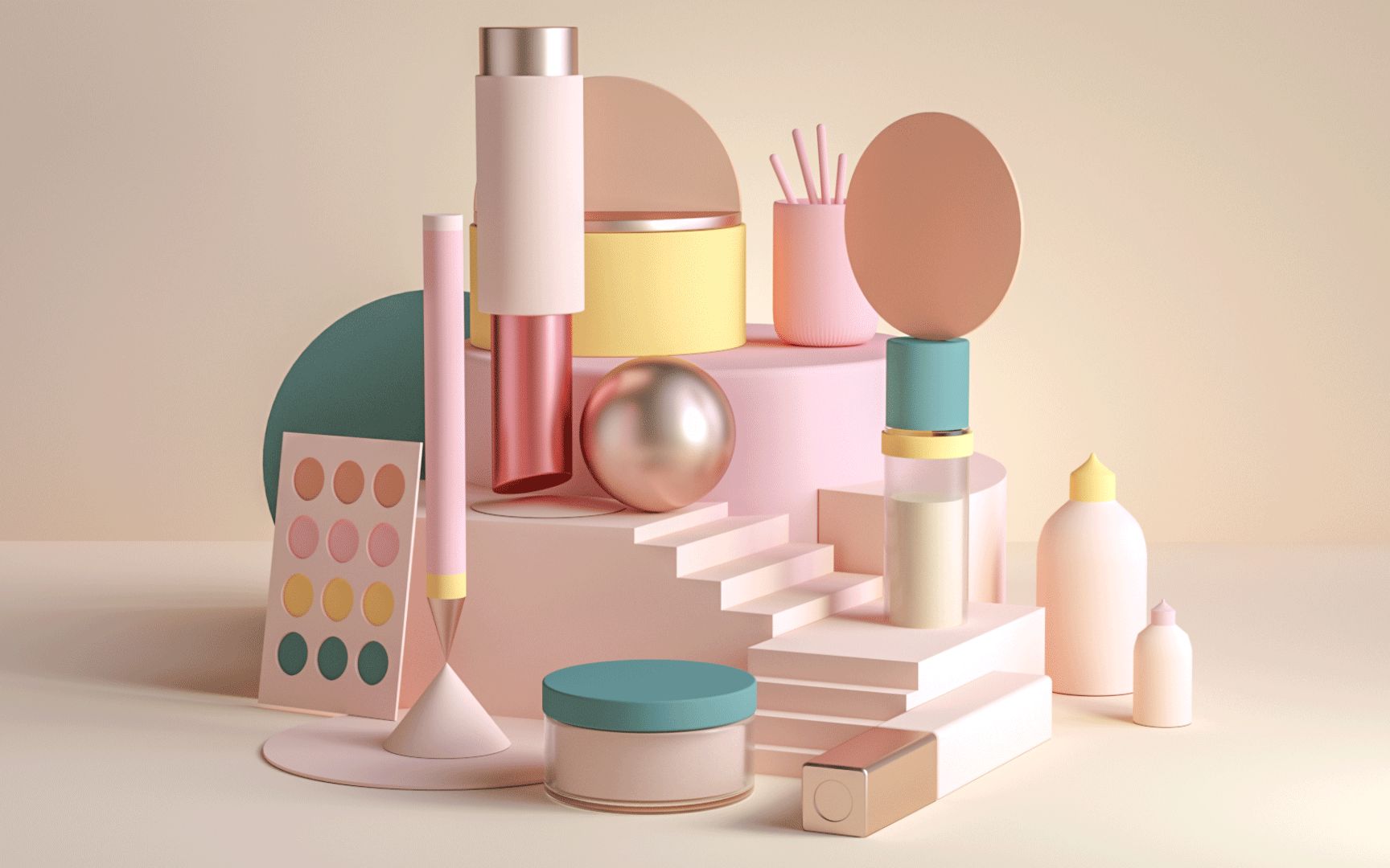 c4d ps octane-孟菲斯风格案例实操/构图,配色,建模技巧