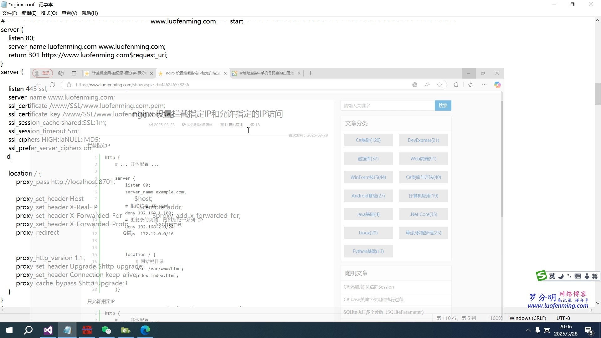 nginx 设置拦截指定IP和允许指定的IP访问