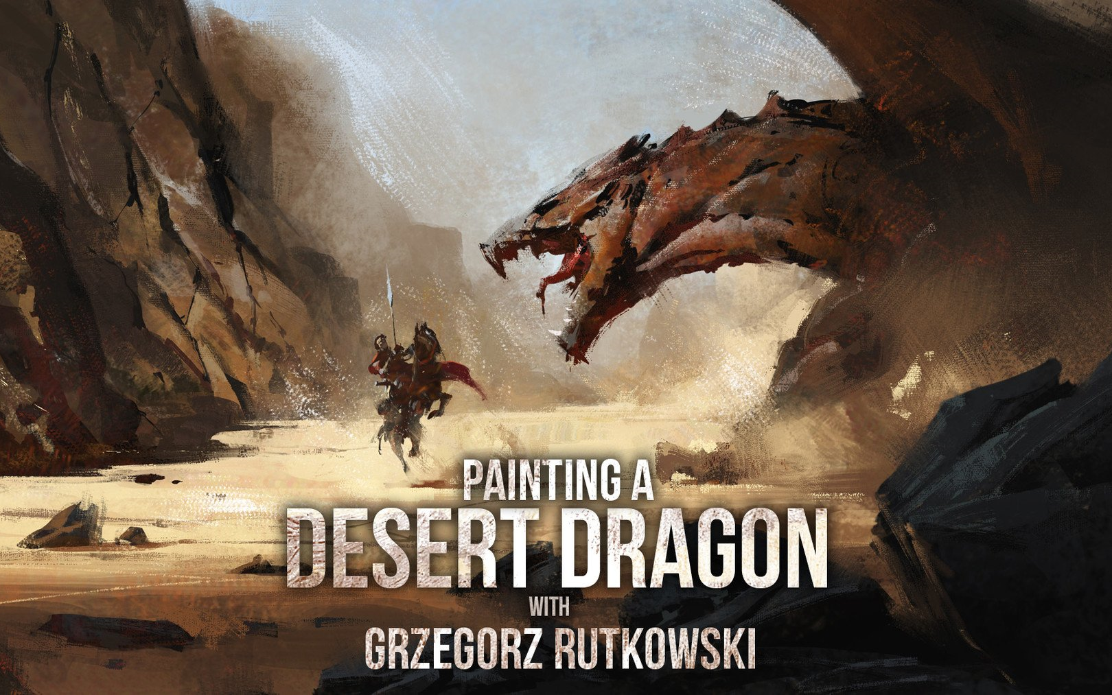 Greg rutkowski系列:ArtStation – PS沙漠龙概念场景绘画教程 【中英字幕】 Desert Dragon Demo哔哩哔哩bilibili