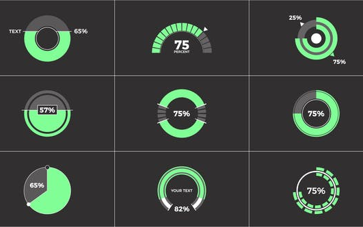 AE模板 9个圆形信息图表数据可视化模板哔哩哔哩bilibili