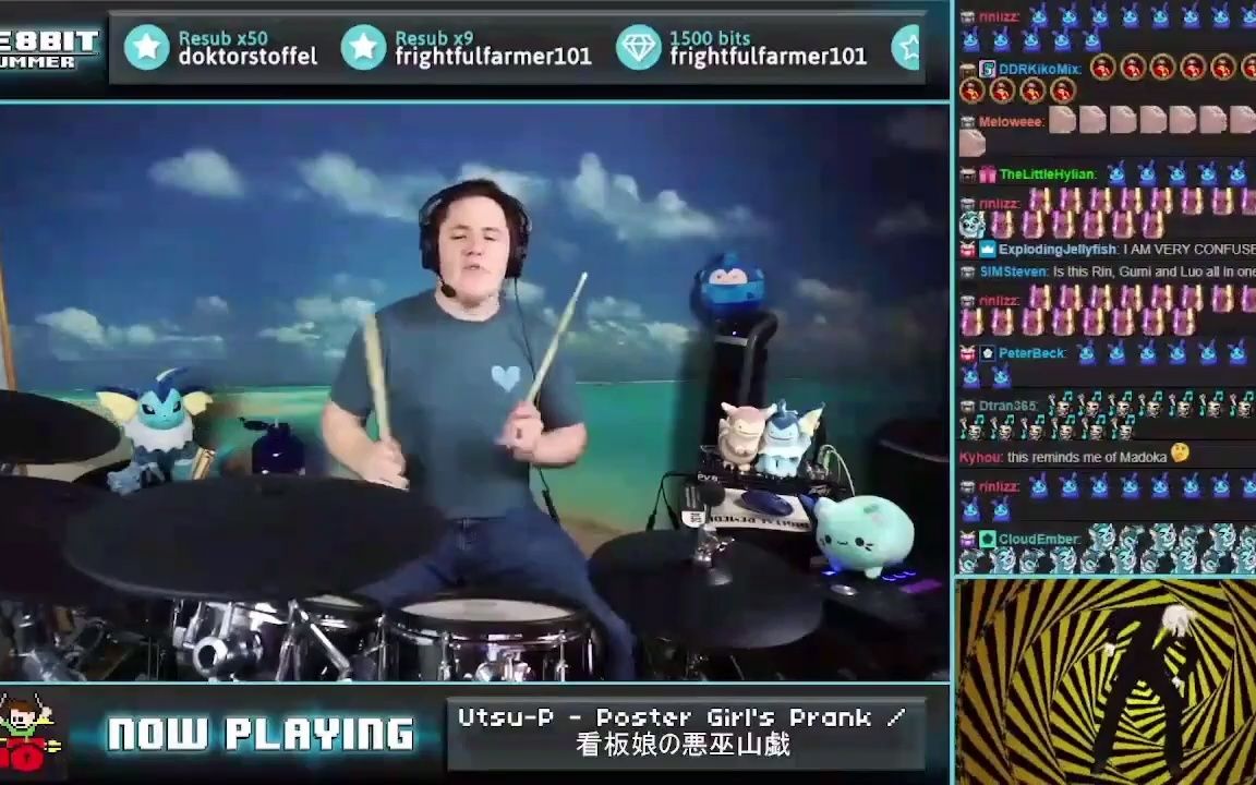 [图]The8BitDrummer plays Poster Girl's Prank by Utsu-P feat. Hatsune Miku, Kaganine