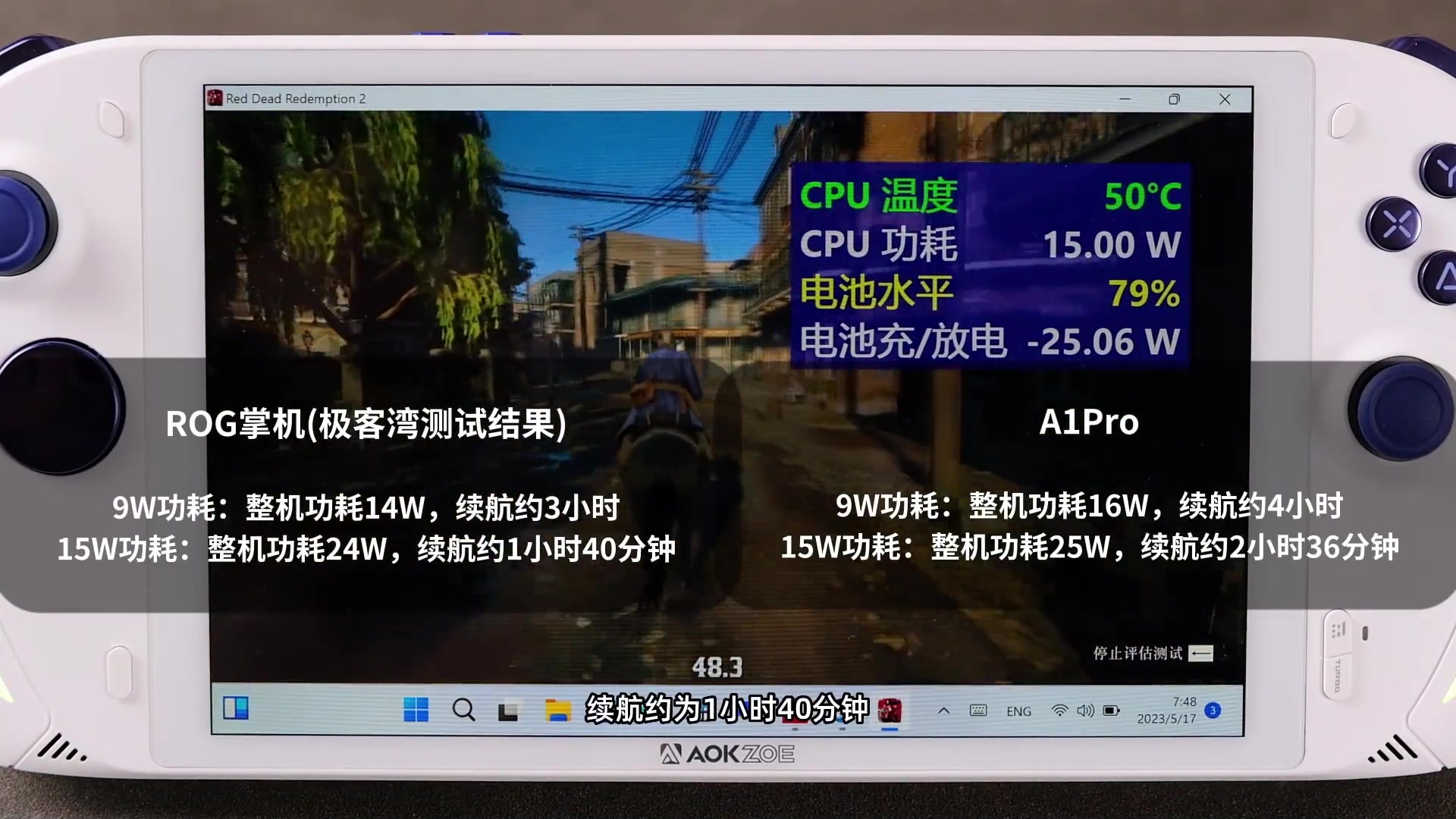 AOK vs ROG  A1Pro 7840U掌机详细对比测评哔哩哔哩bilibili