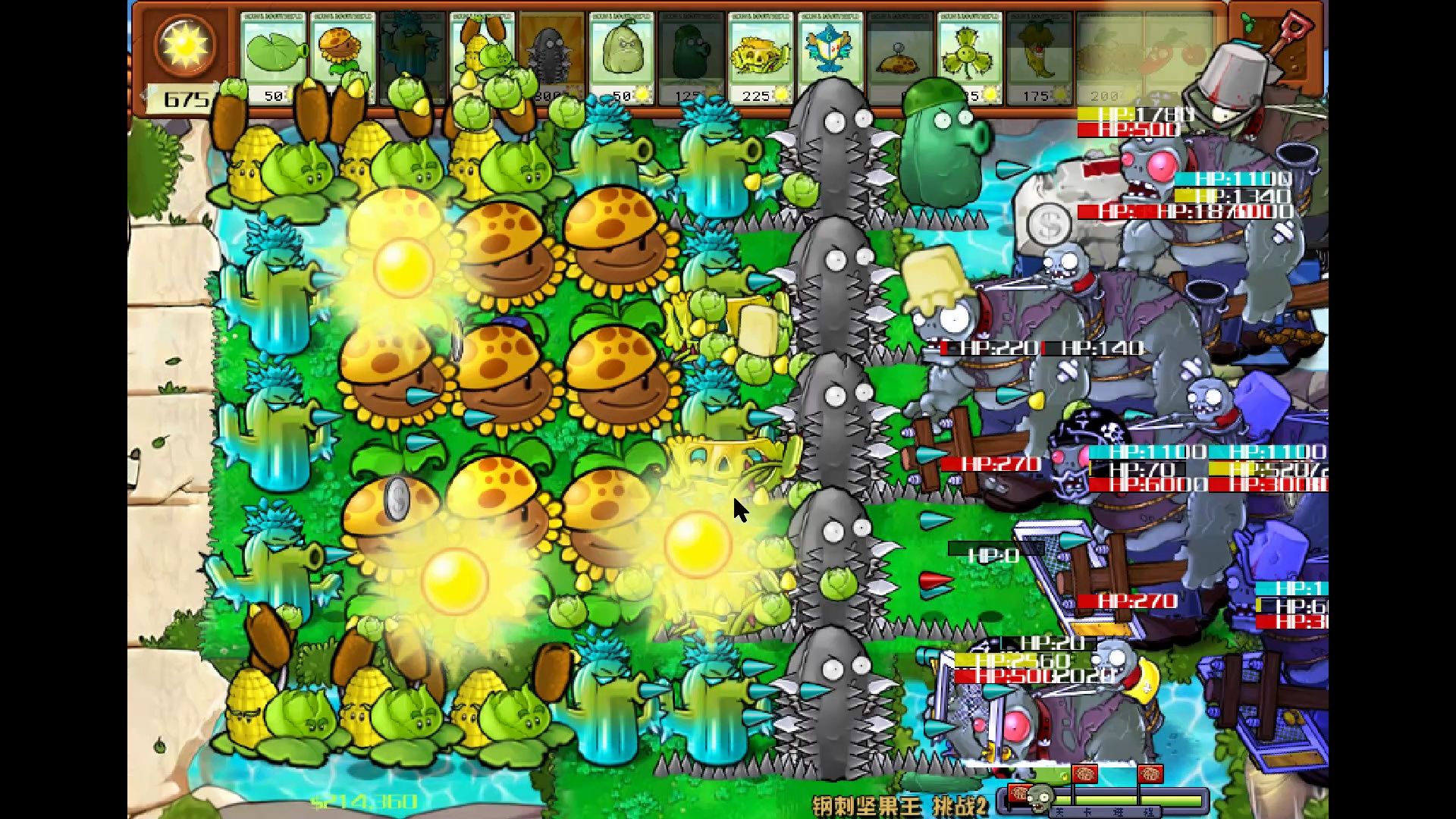 植物大战僵尸杂交版之钢刺果王第二关!