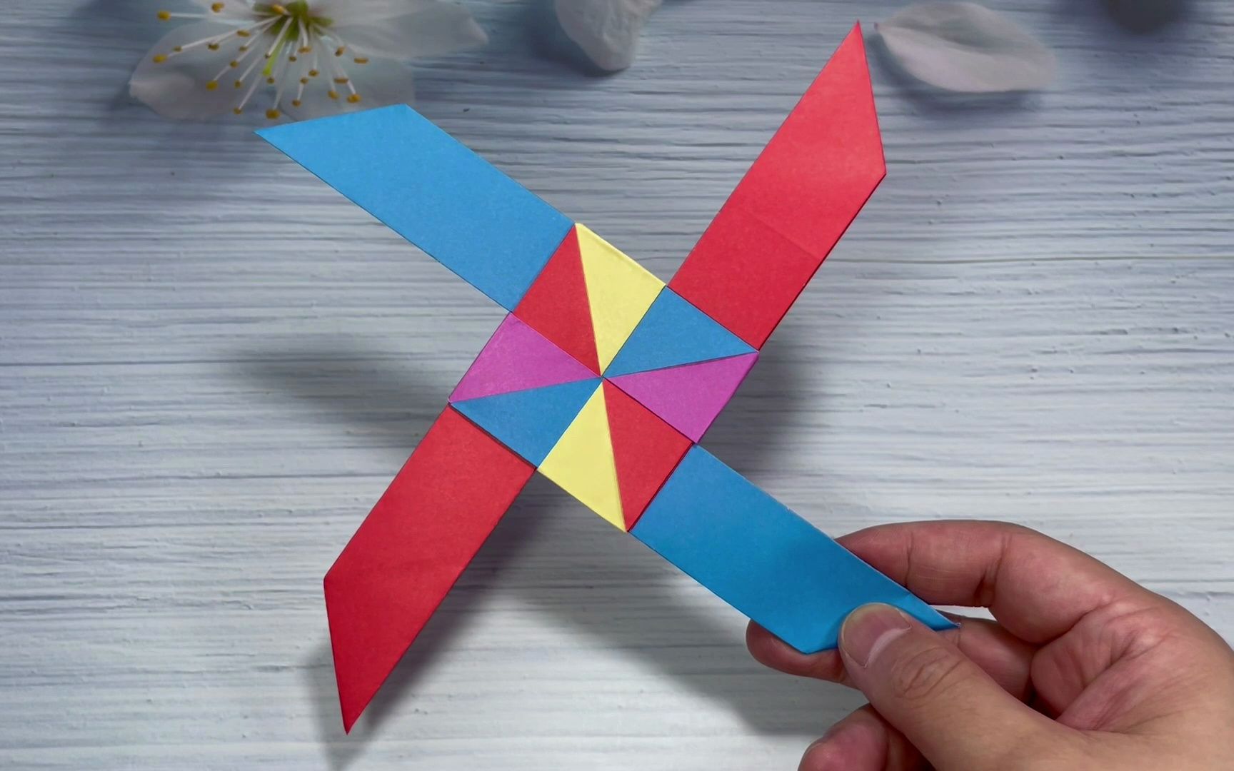 儿童简单折纸回旋镖图片