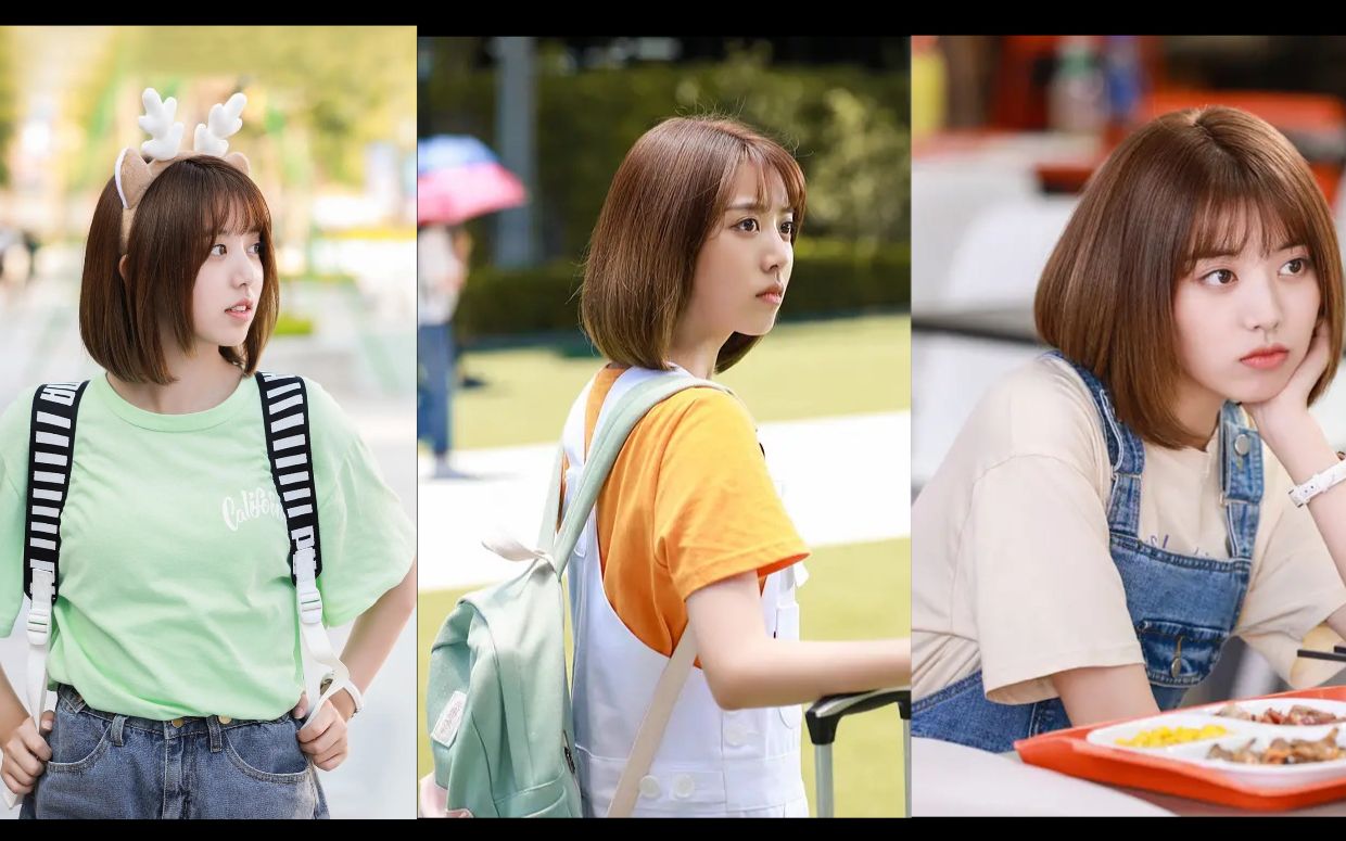 【致我们甜甜的小美满】刘人语(周筱):70套活力元气学生穿搭_哔哩哔哩