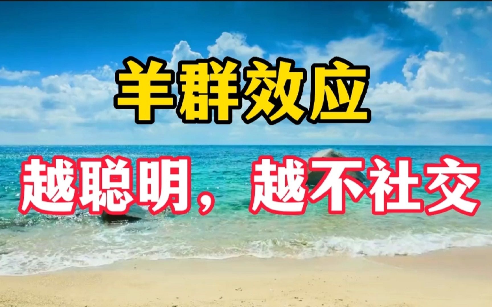 一个人越聪明,越不喜欢社交?“羊群效应”给出的答案,让人恍然大悟!哔哩哔哩bilibili