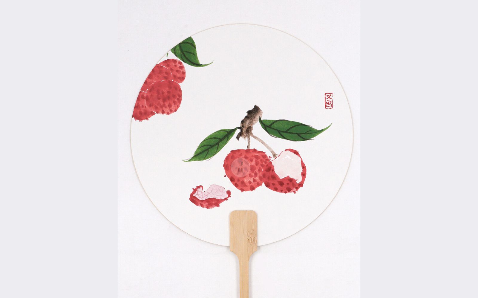 教大家一个超简单扇面荔枝画