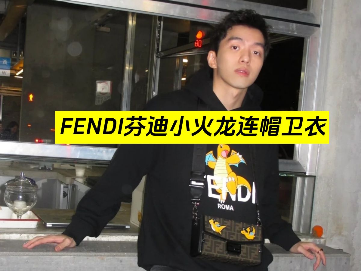 FENDI芬迪小火龙黑色连帽卫衣哔哩哔哩bilibili