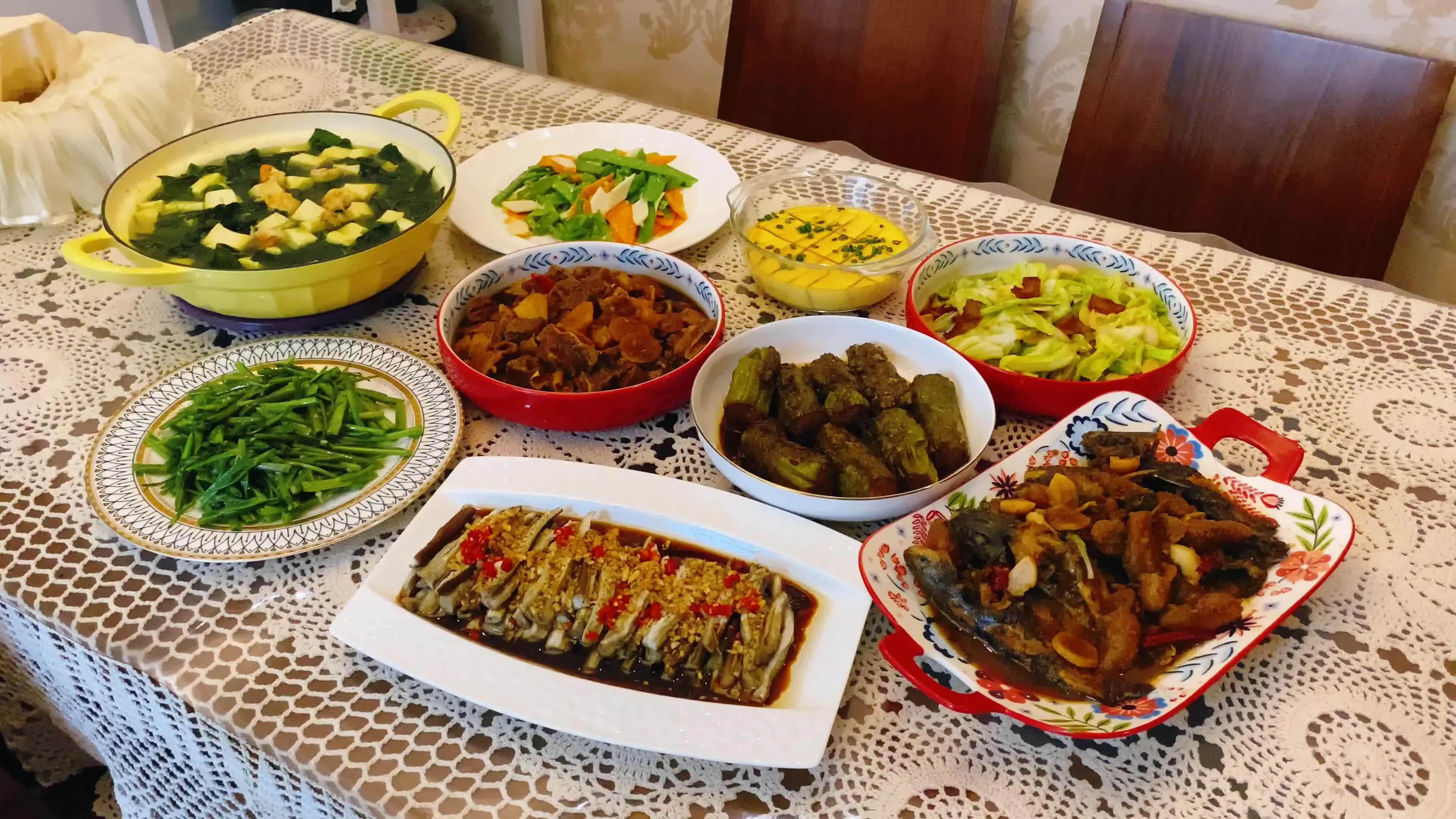 老公的外甥女第一次来我家,晚餐花120元做8菜1汤,虽然是普通家常菜,但