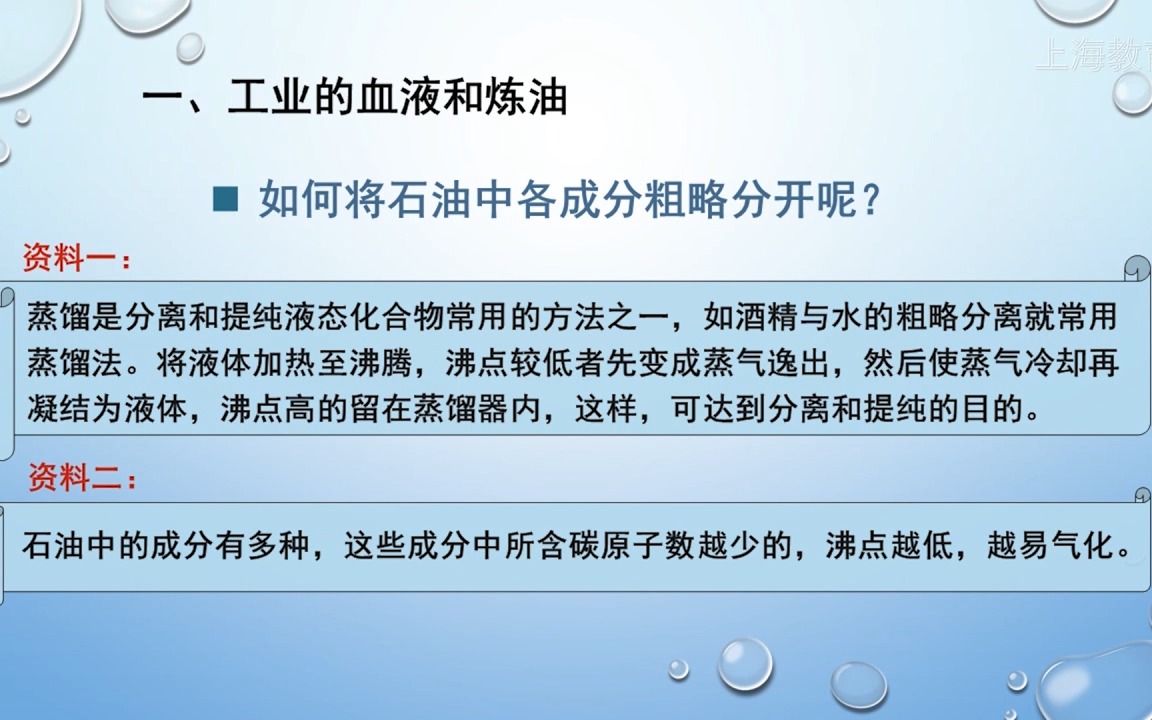 [图]2022年上海空中课堂-高中-化学-沪教版-高2-下-第11单元-碳氢化合物的宝库--石油-第1课时-W