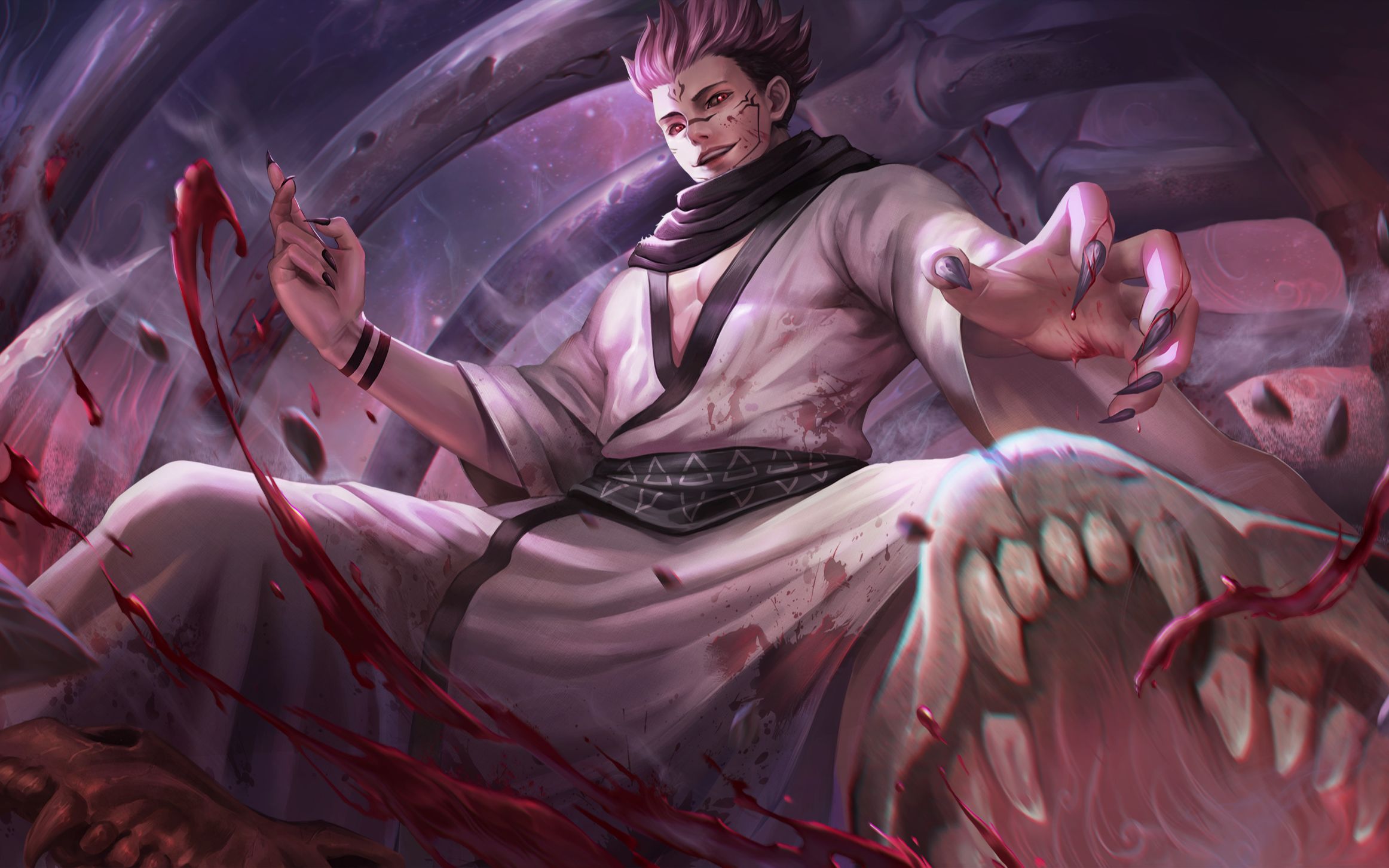 【板绘】两面宿傩 原画厚涂,赶紧快收藏一波