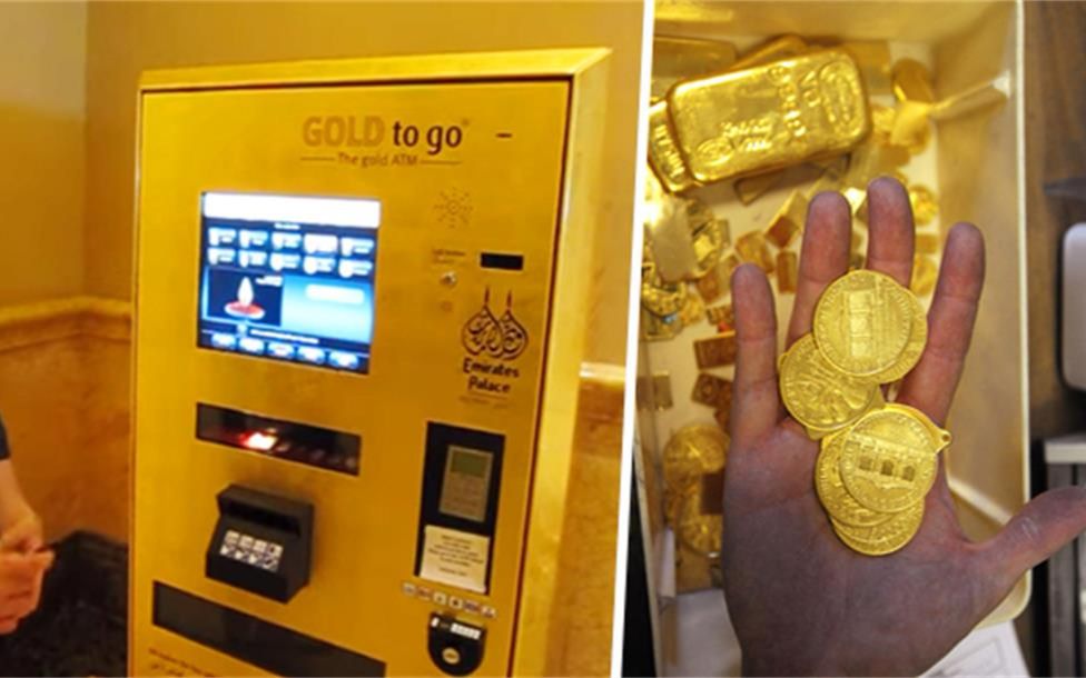迪拜土豪嫌取钱太麻烦,发明新型取款机,直接能取金条!