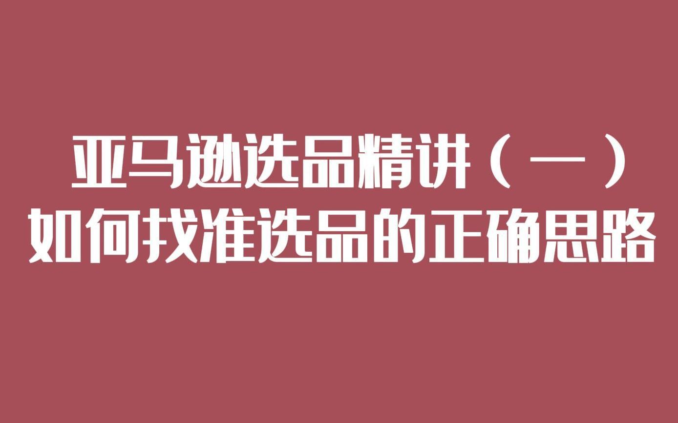 亚马逊选品精讲(一)如何找准选品的正确思路哔哩哔哩bilibili