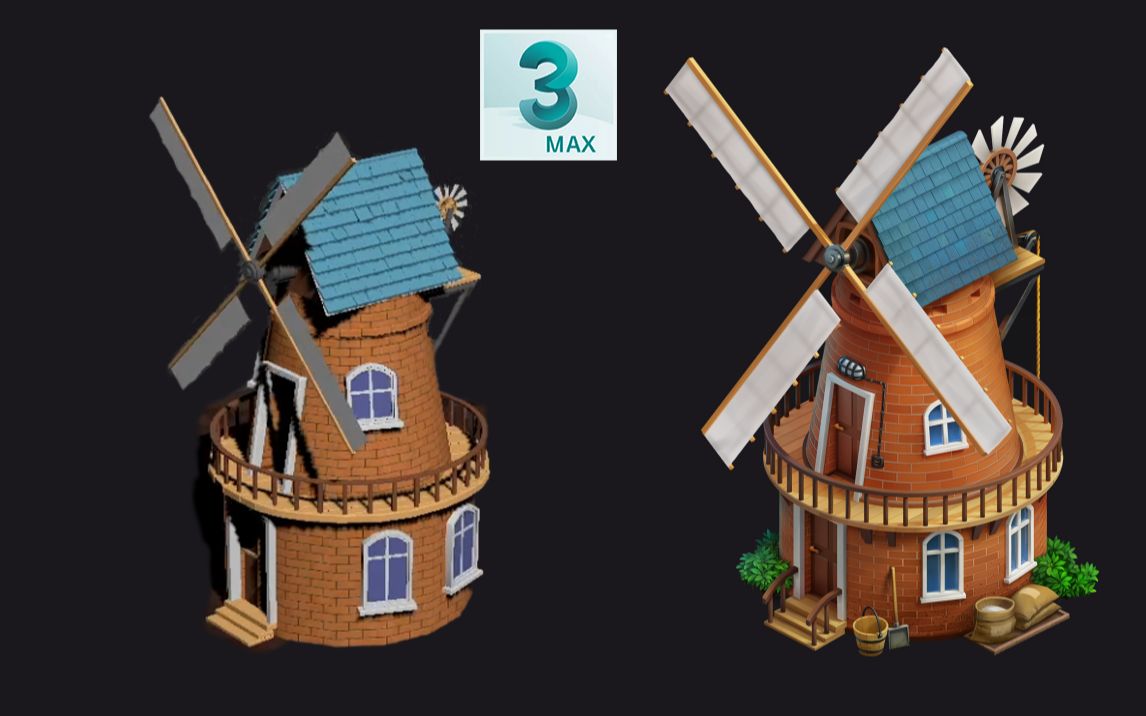 【3dmax场景建模】田园风格房屋建模教学,如何正确快速搭建模型,新手