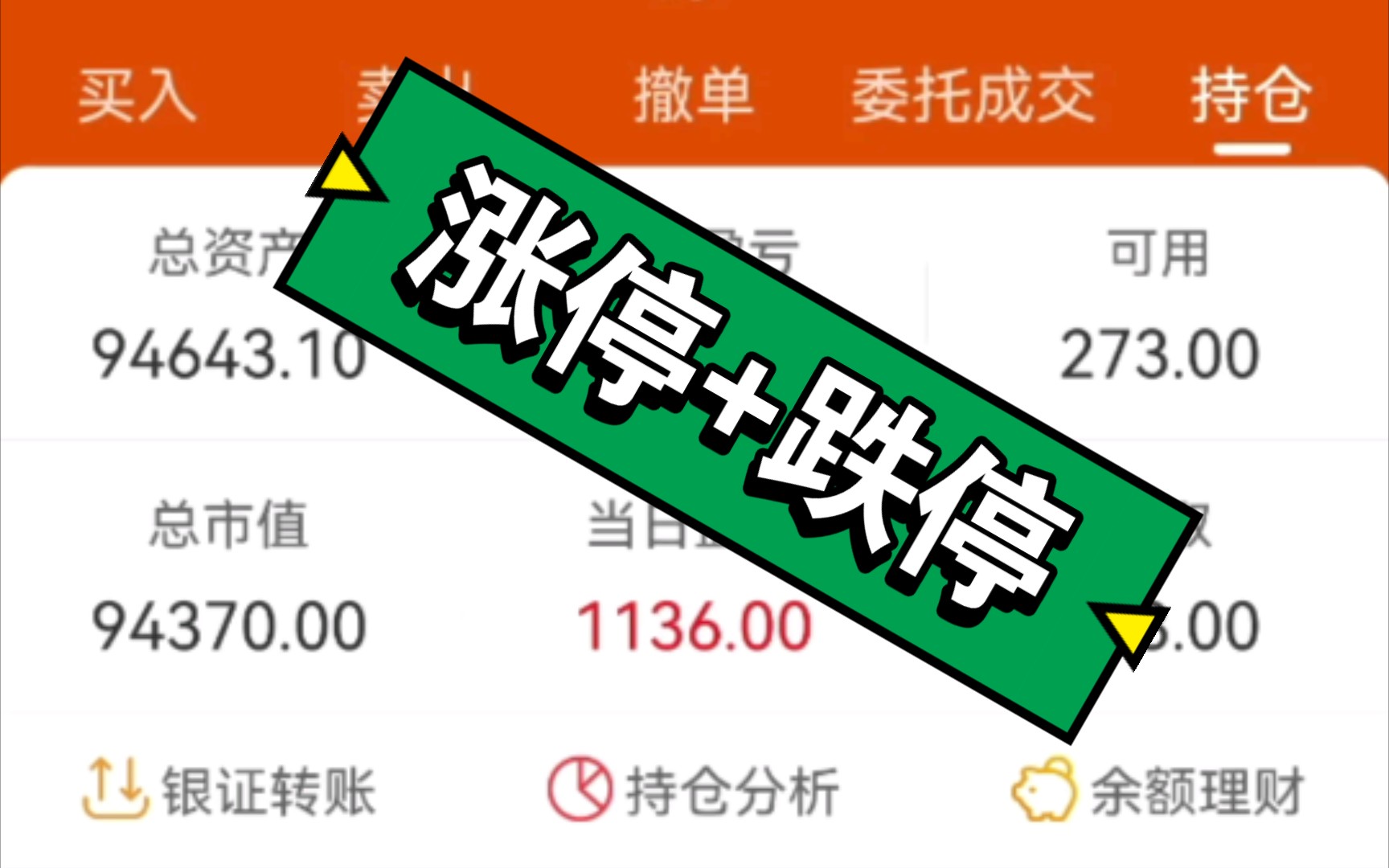从10万到5万,7月14日,满仓涨停 跌停,大家撑住,黎明就在眼前!