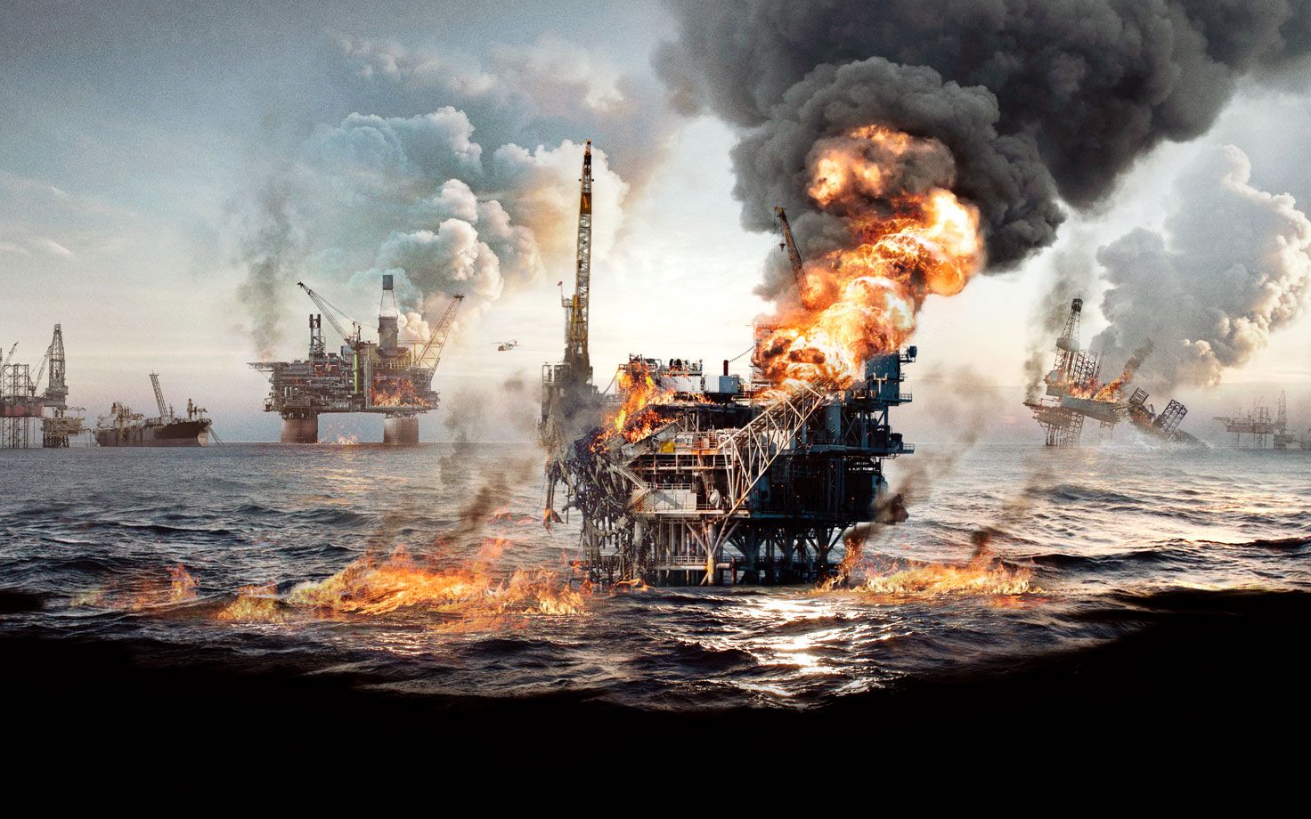 海上石油钻井平台开采过度导致地壳运动,引发连环大爆炸《北海》