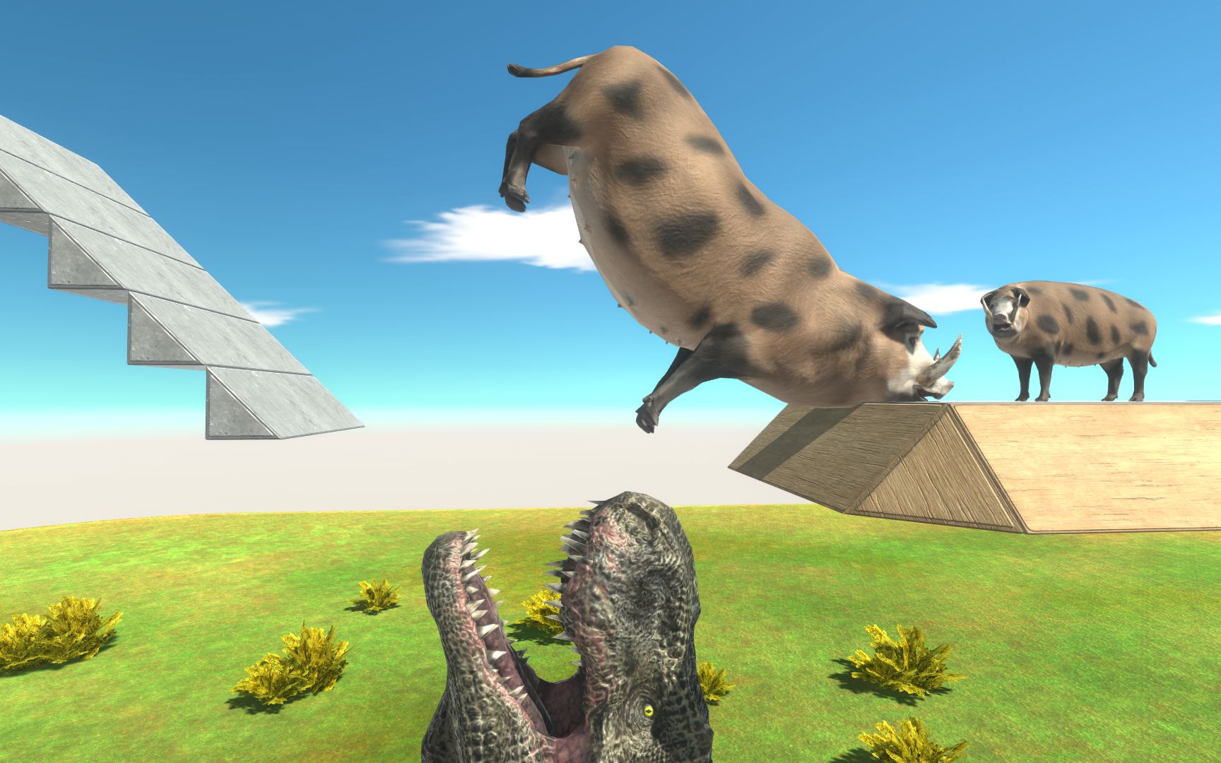 活动作品动物战争模拟器血盆大口尝尝猪肉味道