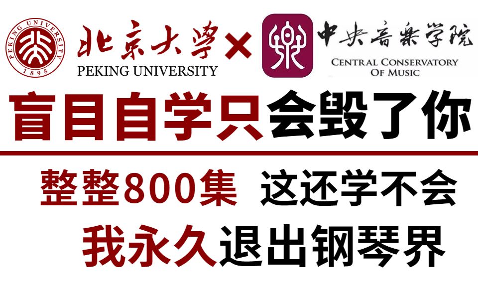 [图]【比刷剧还爽！】北京大学和中央音乐学院强强联手打造的钢琴教程！整整800集！全程干货，无废话！这还学不会，我永久退出钢琴界！！！