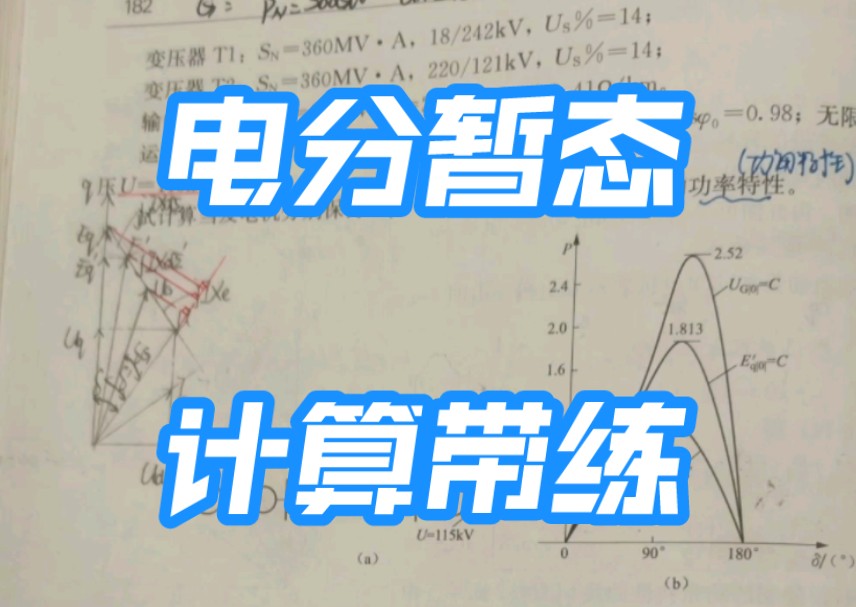 电力系统分析暂态 第6章 例题62讲解(发电机功角特性求解)哔哩哔哩bilibili