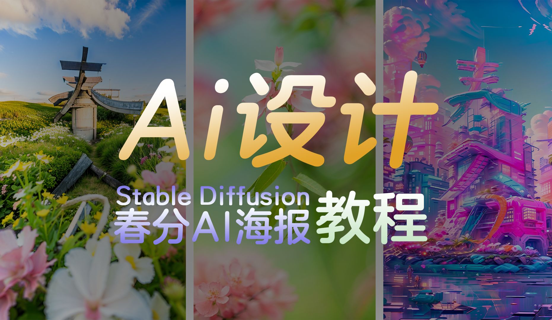 AI设计—春分AI海报制作教程(Stable Diffusion)哔哩哔哩bilibili