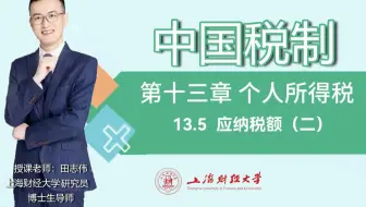 《中国税制》13.5 个人所得税应纳税额（二）【上海财经大学】税收学 第十三章 个人所得税 田志伟教授20240524课堂实况录像 带你了解最新的中国税制！