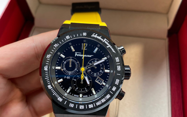 菲拉格慕ferragamo f80旗舰系列六针计时石英男表