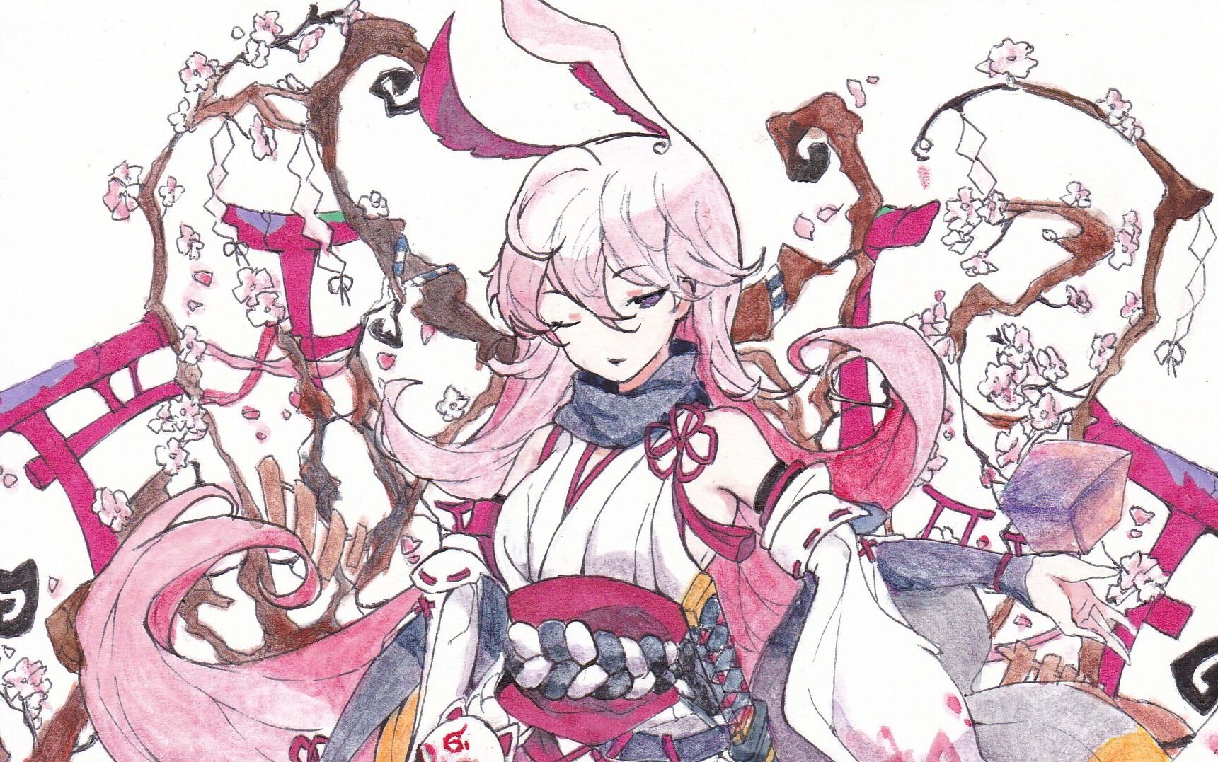 【手绘】如何用眼影棒画一个八重樱