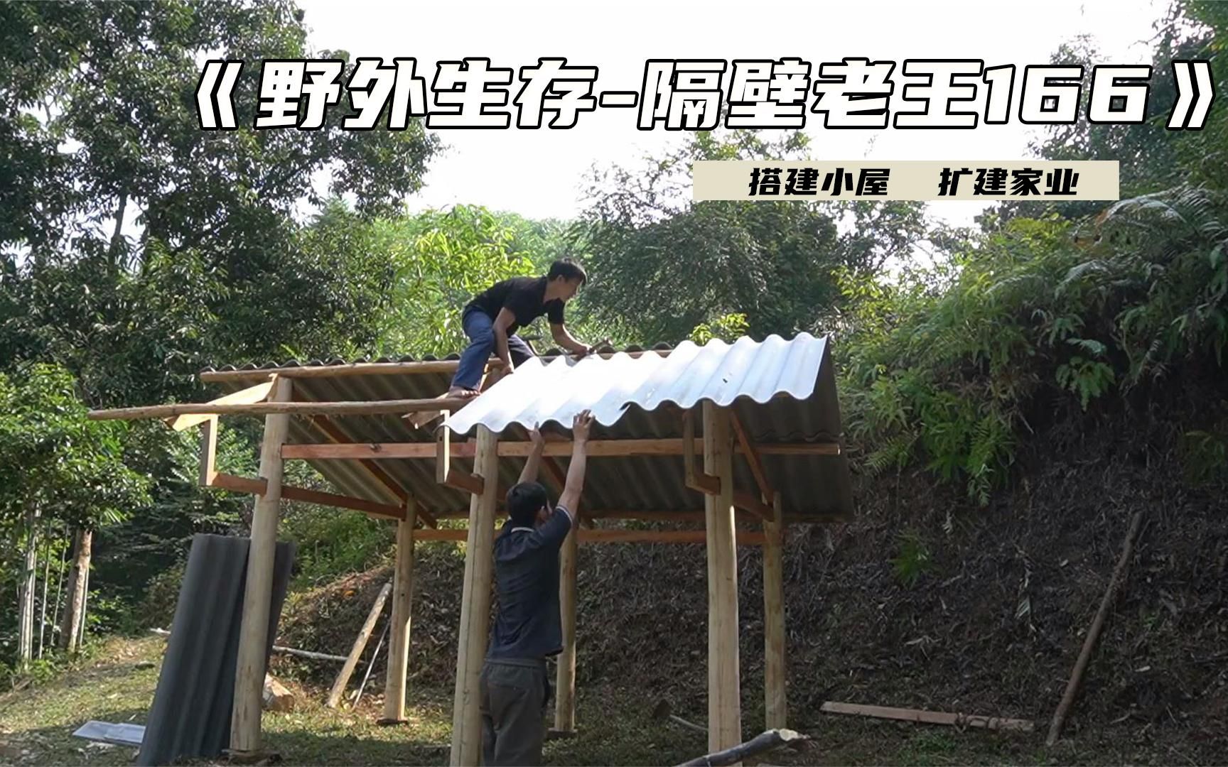 隔壁老王野外求生,搭建小屋,扩建家业哔哩哔哩bilibili