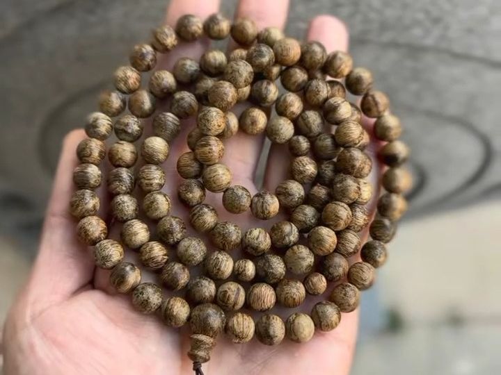 天然野生沉水沉香手串佛珠108颗念珠禅珠男女文玩盘玩