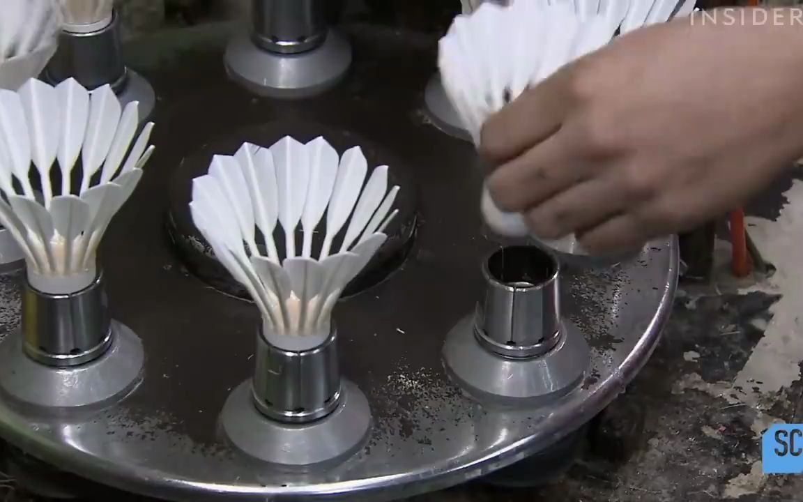 羽毛球制作过程