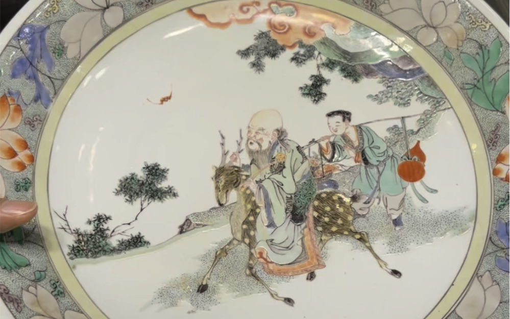清康熙五彩人物盘