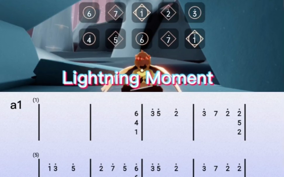 sky光遇琴谱(Lightning Moment)完整琴谱教程.哔哩哔哩bilibili