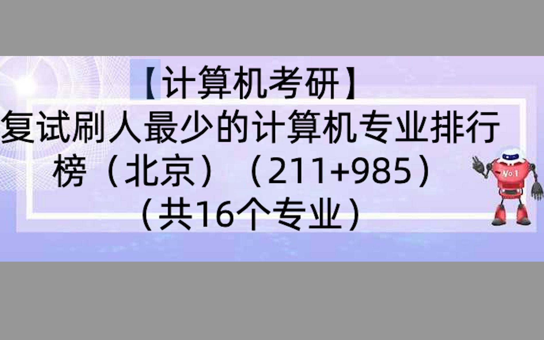 【计算机考研】复试刷人最少的计算机专业排行榜(北京)(211+985)(共16个专业)哔哩哔哩bilibili