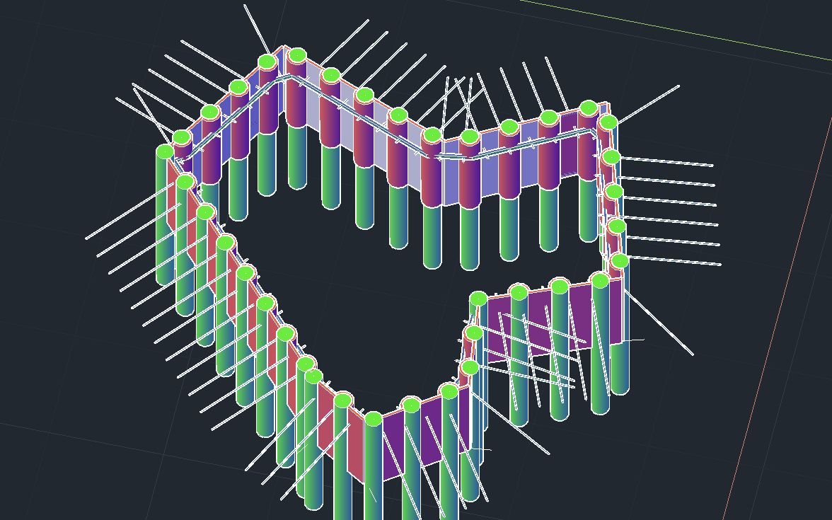 具有阳角的基坑三维桩支护设计哔哩哔哩bilibili