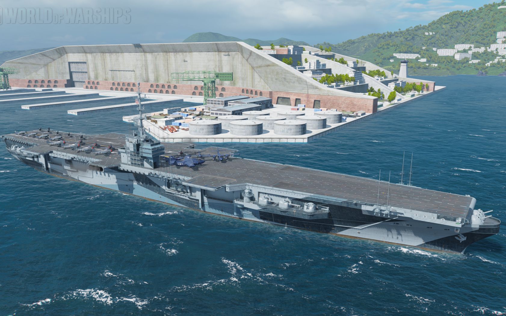 战舰世界pt服超级航母——合众国 三种喷气机攻击方式演示_战舰世界