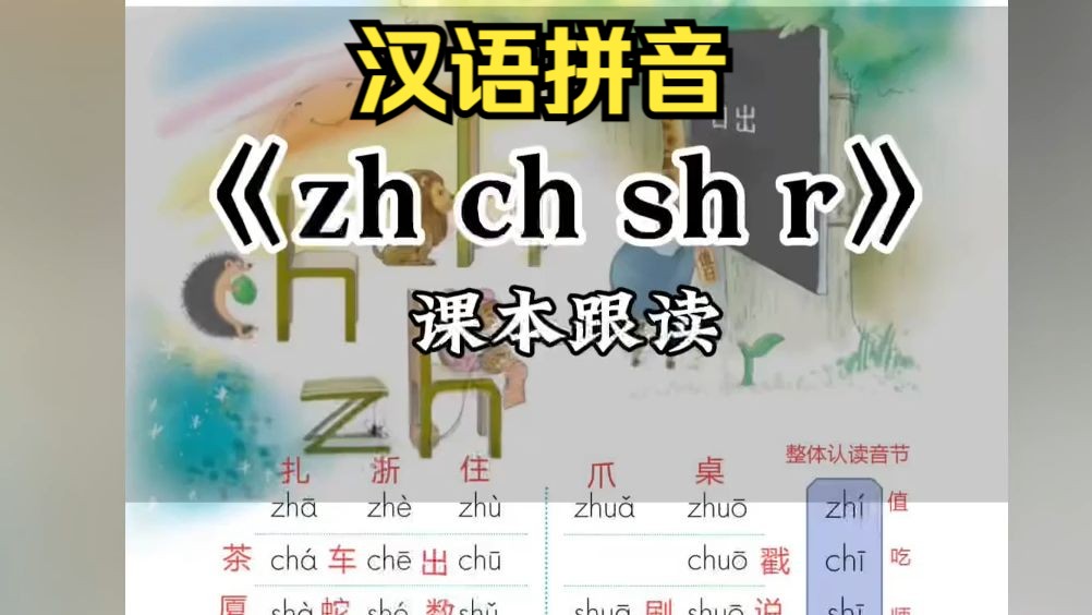 【一年级语文】汉语拼音zh ch sh r 幼小衔接 小学一年级哔哩哔哩bilibili