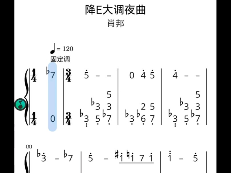 《降E大调夜曲》简谱哔哩哔哩bilibili