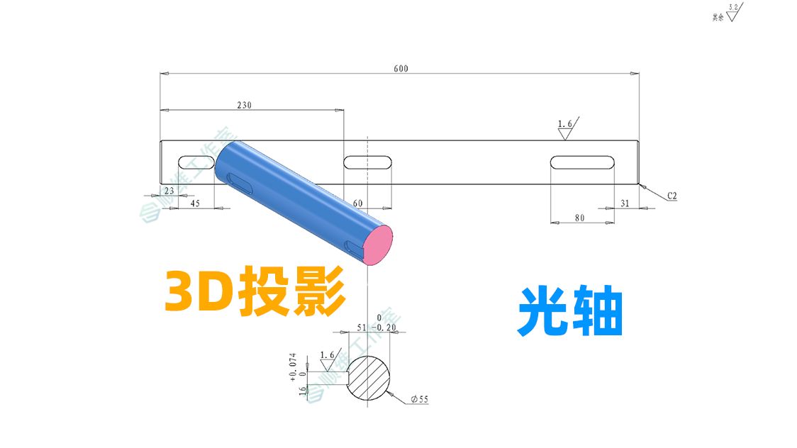 机械制图识图学习,3D动态投影,看懂CAD零件图纸哔哩哔哩bilibili