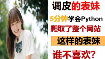 调皮表妹5分钟学会python爬起了整个网站，这样的表妹赶紧带走